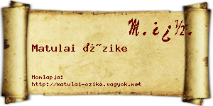 Matulai Őzike névjegykártya